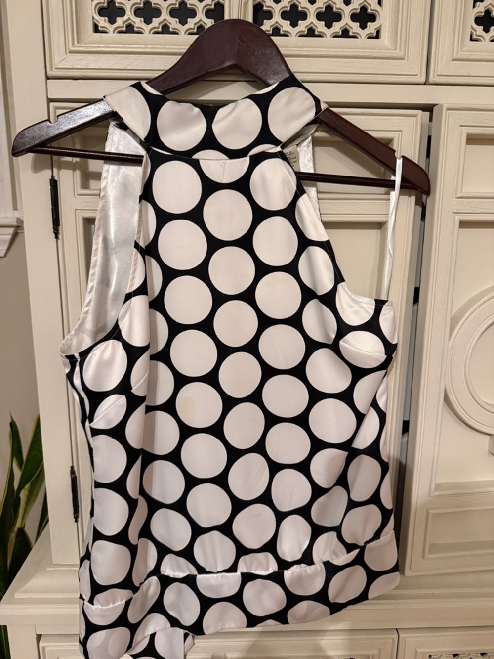 Banana Republic Black and White Dot Print Sleeveless Top